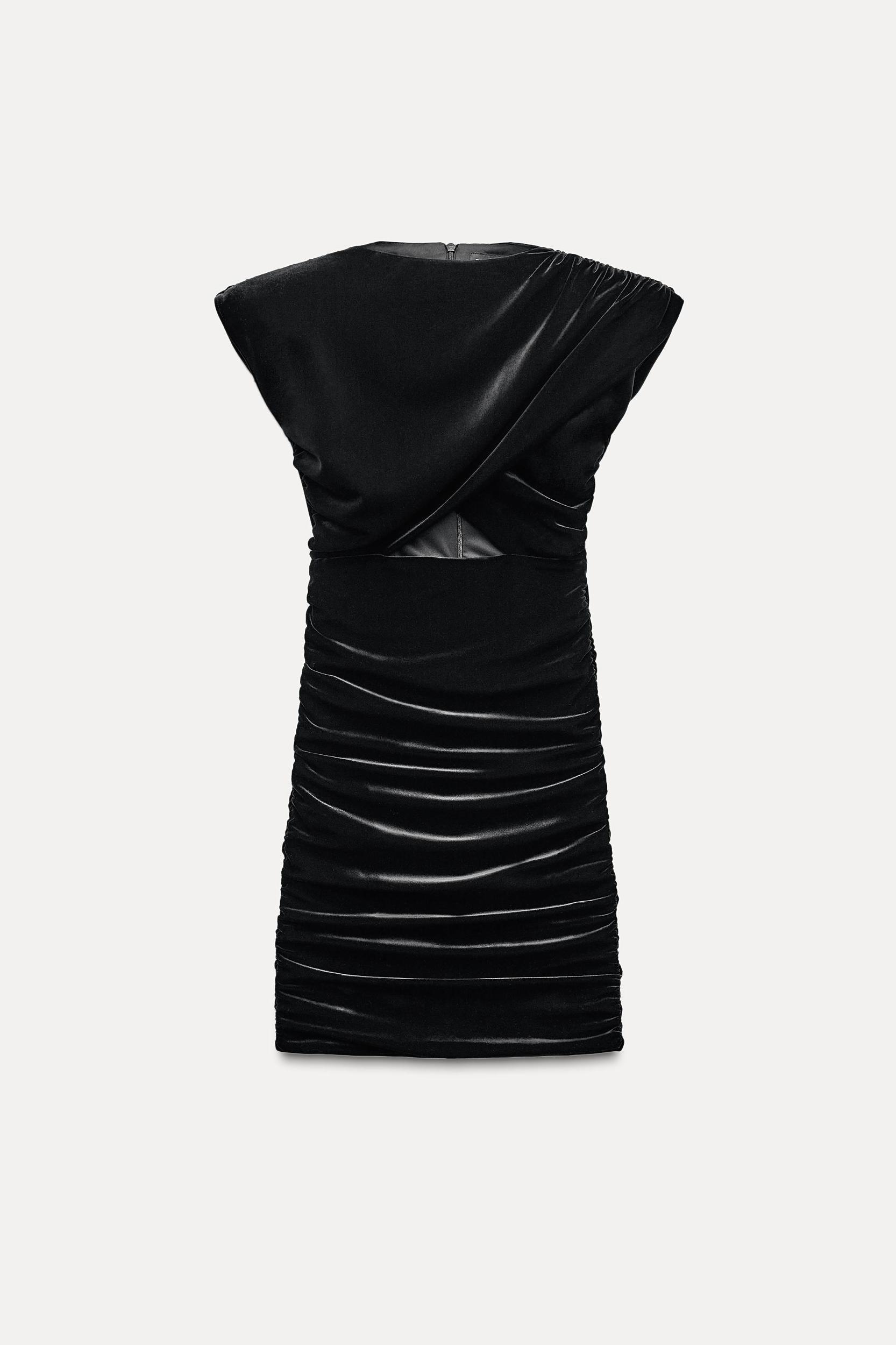 CUT OUT VELVET MINI DRESS Product Image
