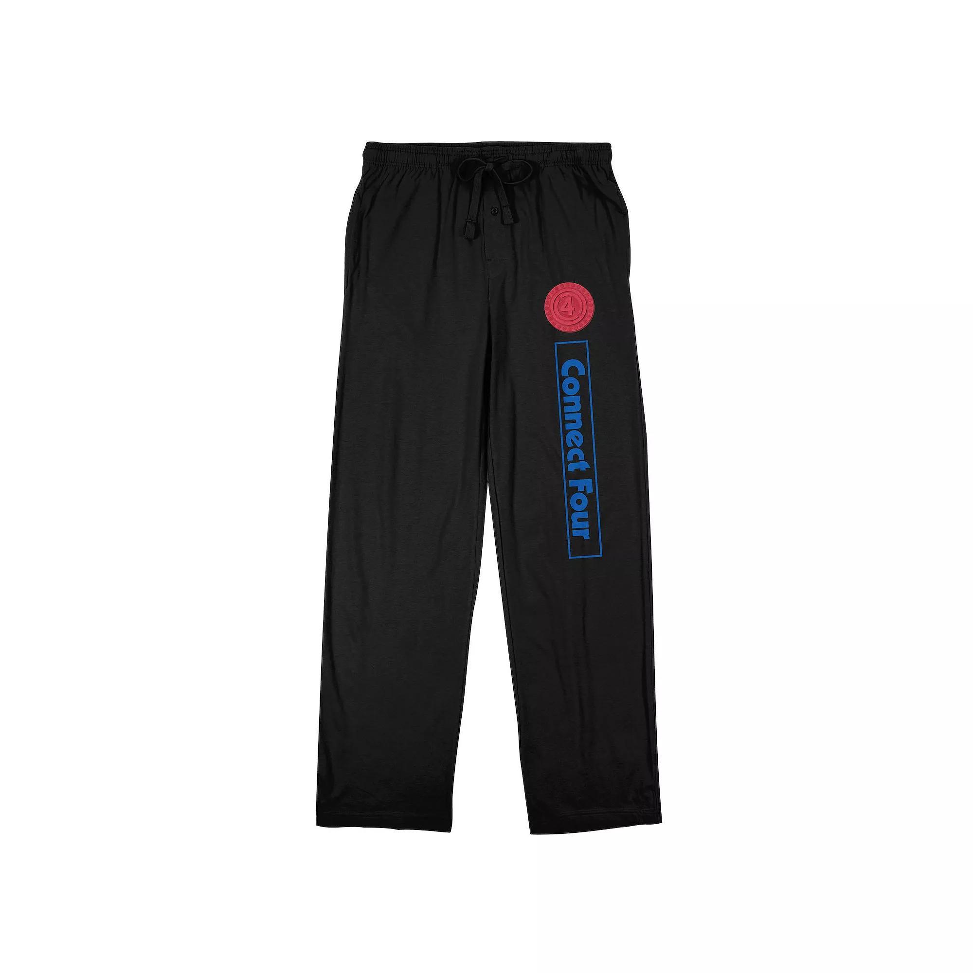 Men's Connect Four Game Logo Sleep Pants, Size: XL, Black Product Image