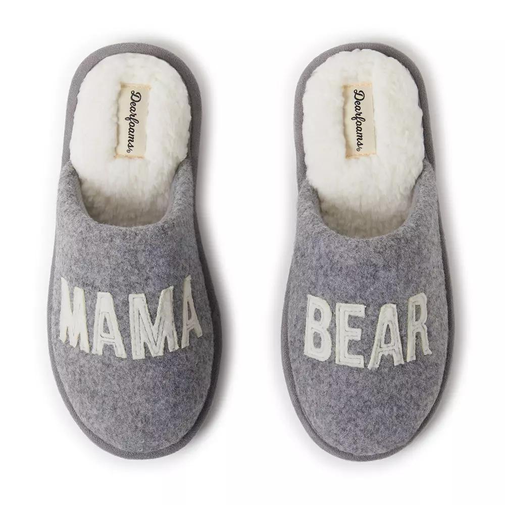 Dearfoams Carley Family Womens Scuff Slippers Light Grey Gray Product Image
