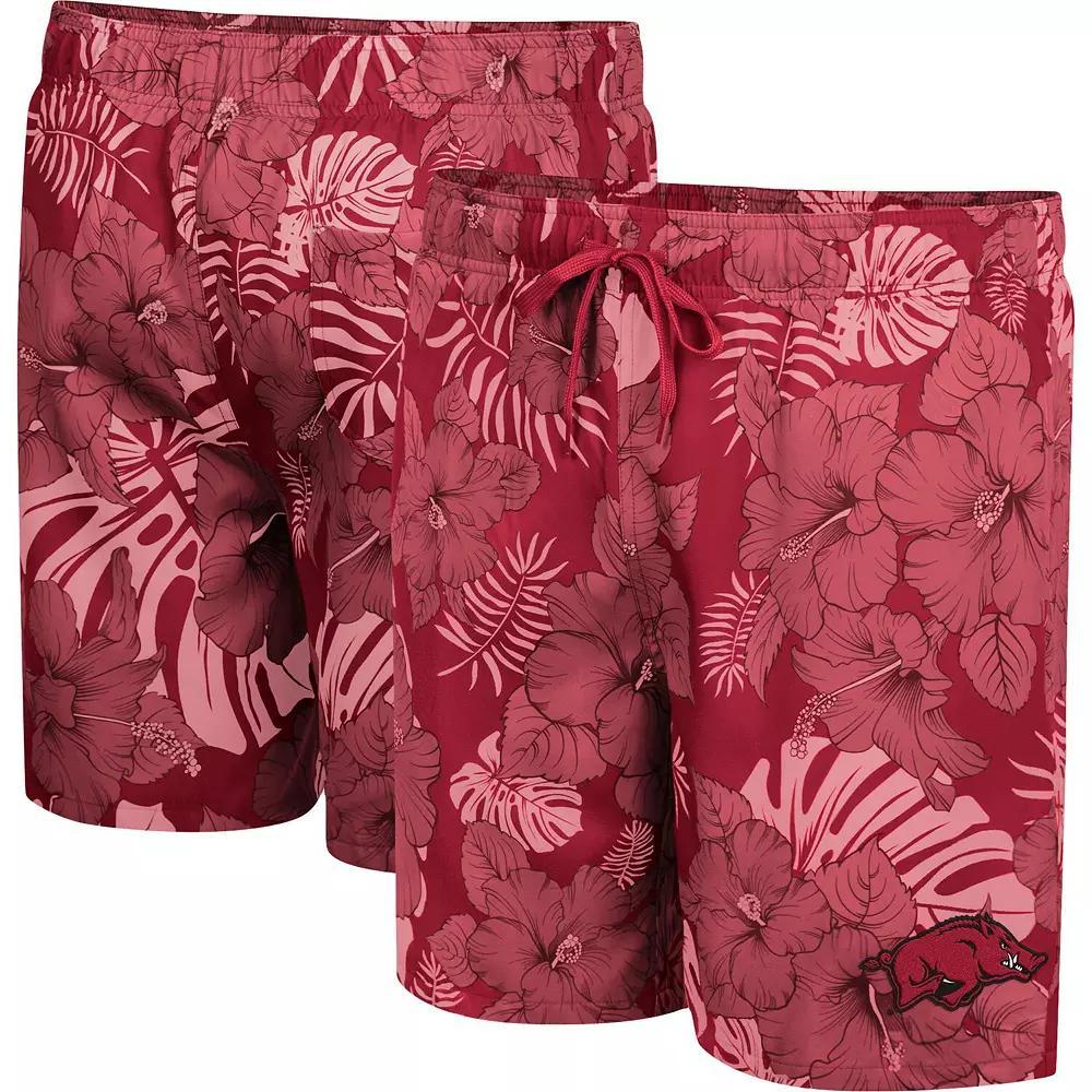 Men's Colosseum Cardinal Arkansas Razorbacks The Dude Swim Shorts, Size: 2XL, Red Product Image
