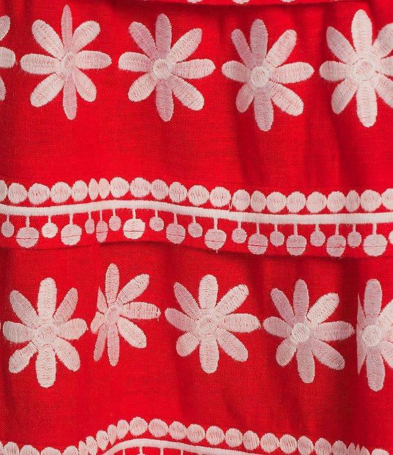 SAIL to SABLE Embroidered Square Neck Sleeveless A-Line Mini Dress Product Image