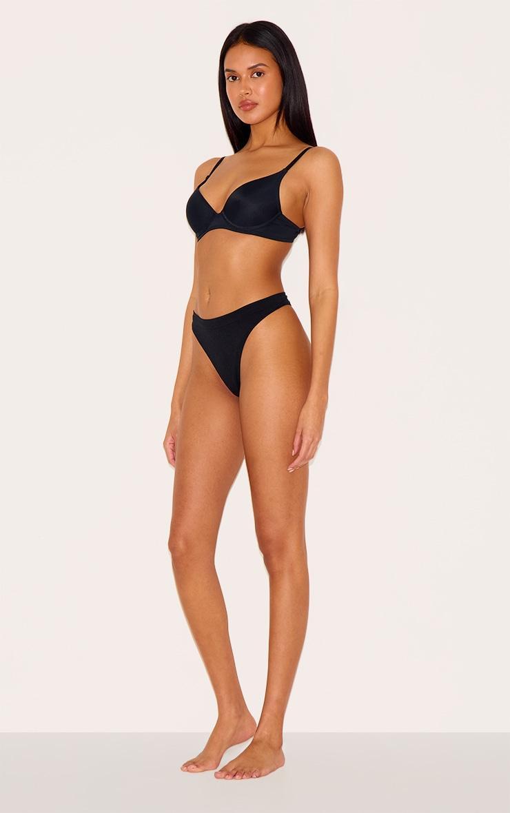 Black Scoop Cupped Underwired Bra Product Image
