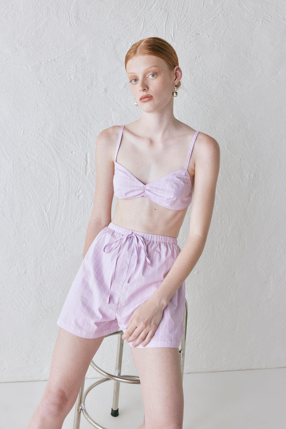 Annika Shorts Lilac Stripe Product Image