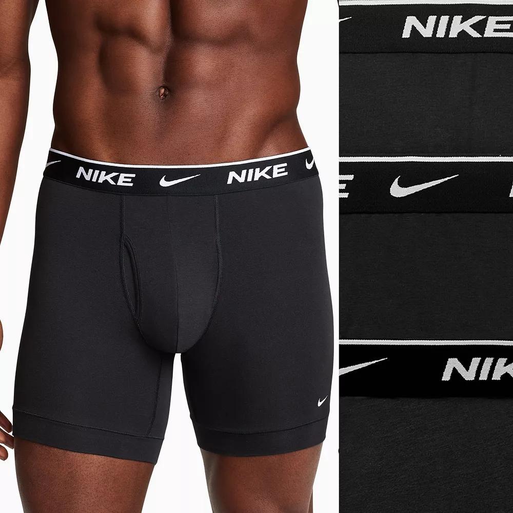 Men's Nike Dri-FIT Essential 3-pack Stretch Boxer Briefs, Size: Large, Black Orange Blue Product Image