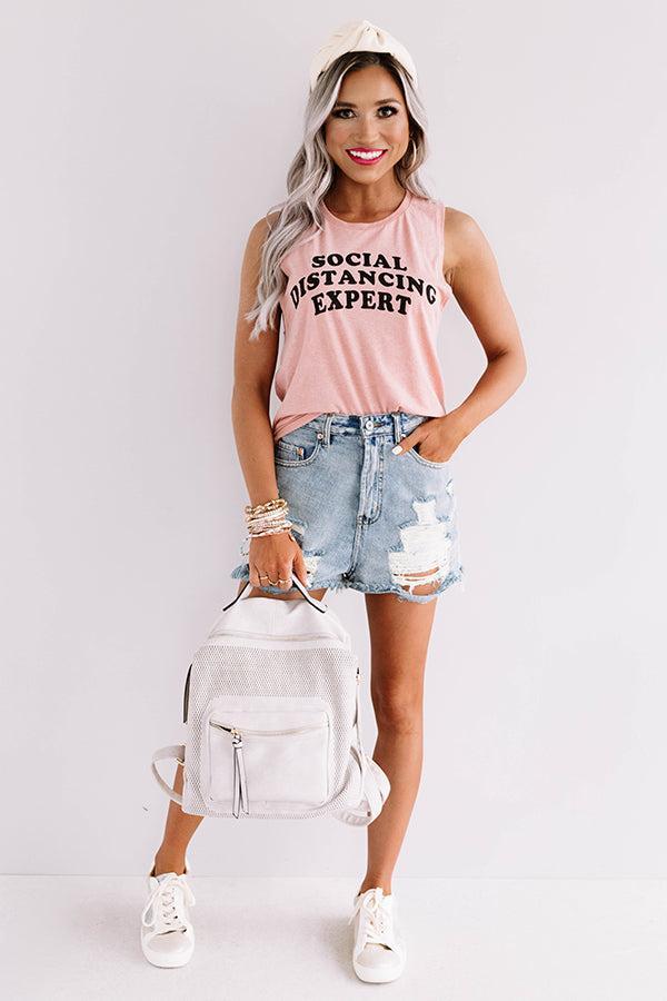Social Distancing Expert Tank In Pink Product Image