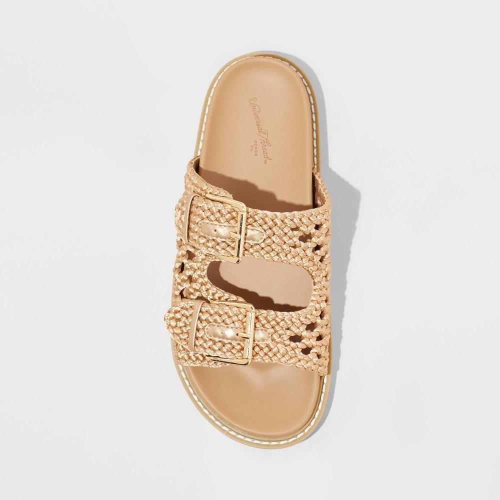 Women's Kylie Crochet Footbed Sandals - Universal Thread™ Tan Product Image