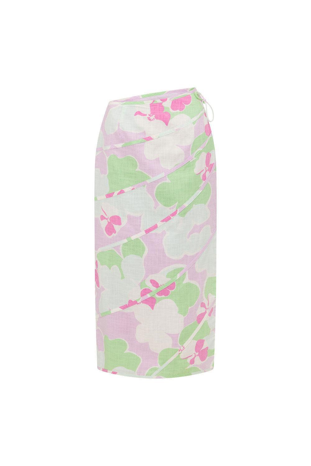 Elika Midi Skirt - Misty Floral Product Image