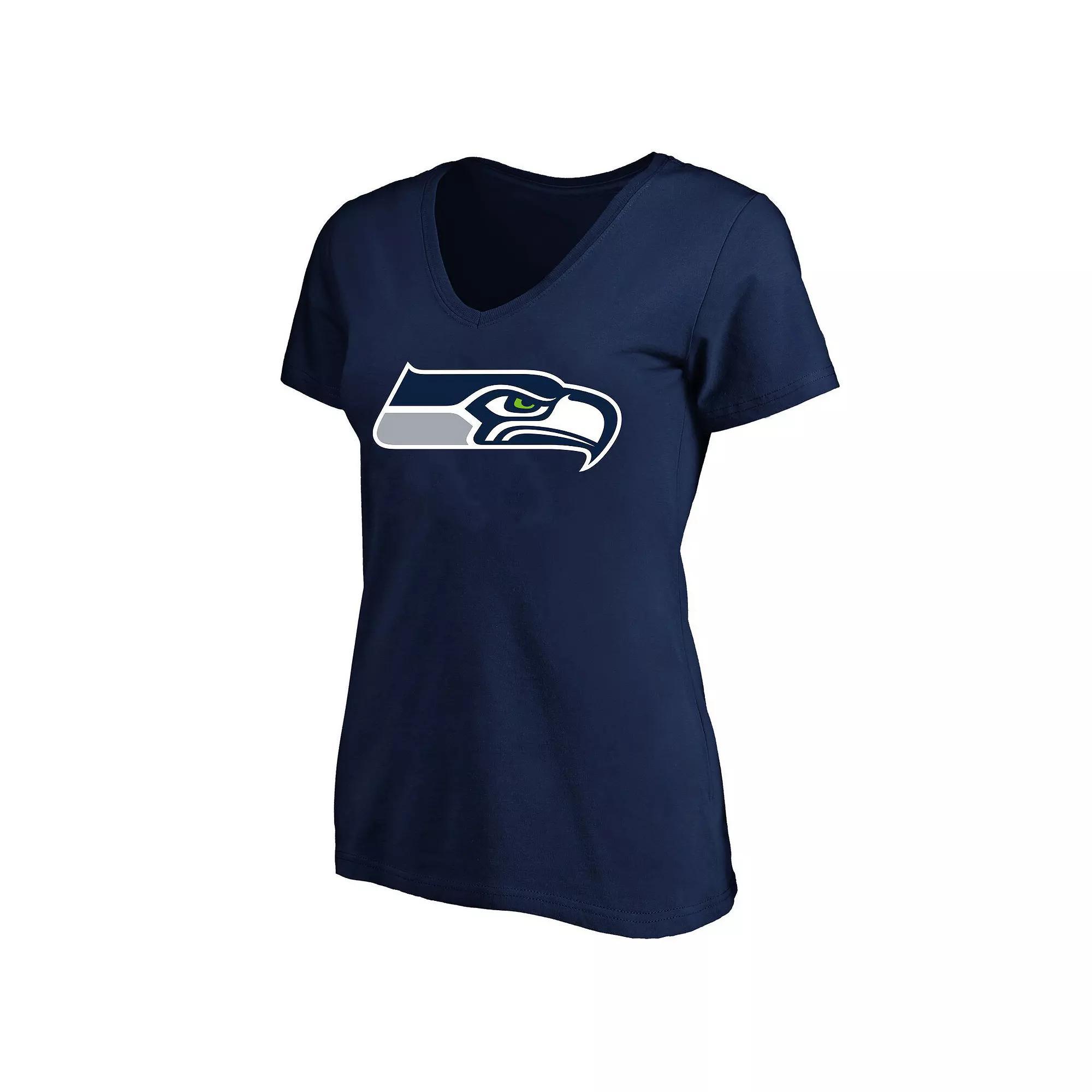 Women's Fanatics College Navy Seattle Seahawks Plus Size V-Neck T-Shirt, Size: 1XL, Team Product Image