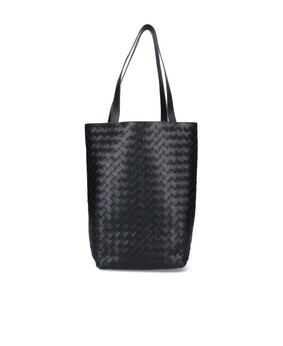 BOTTEGA VENETA Intrecciato Suede Tote Bag In Black Product Image