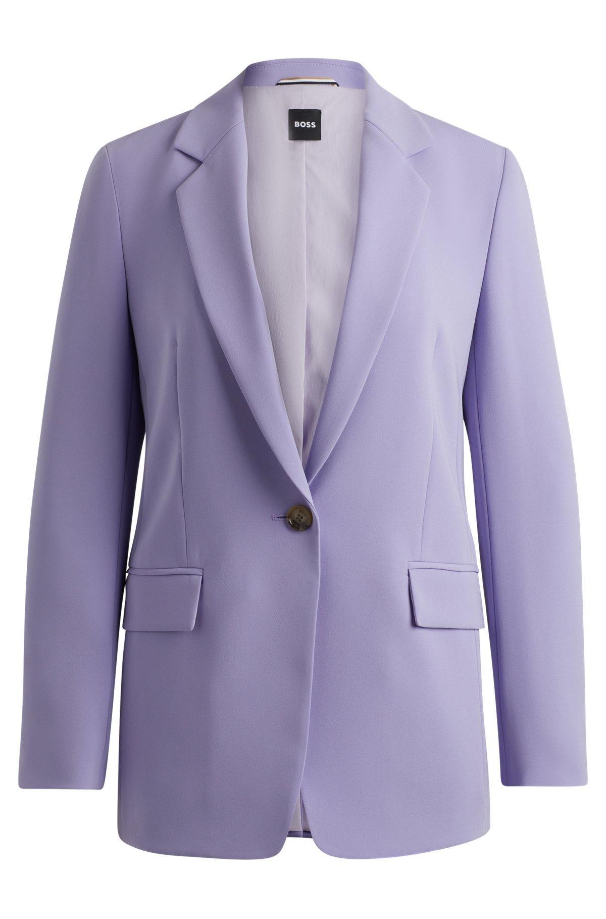 Regular-fit jacket in crease-resistant crepe Product Image