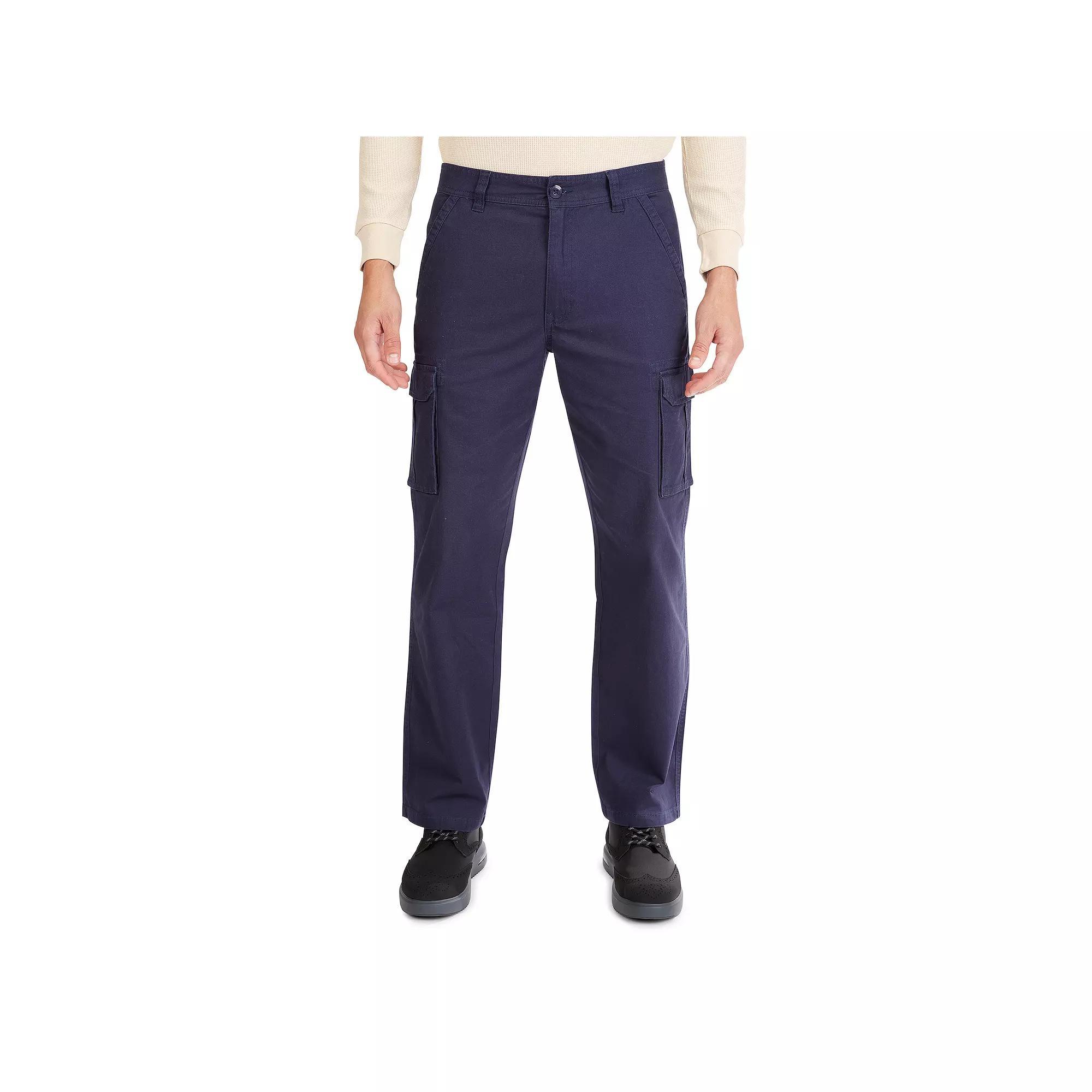 Men's Smith's Workwear Relaxed-Fit Stretch Canvas Cargo Pants, Size: 38X30, Black Olive Product Image