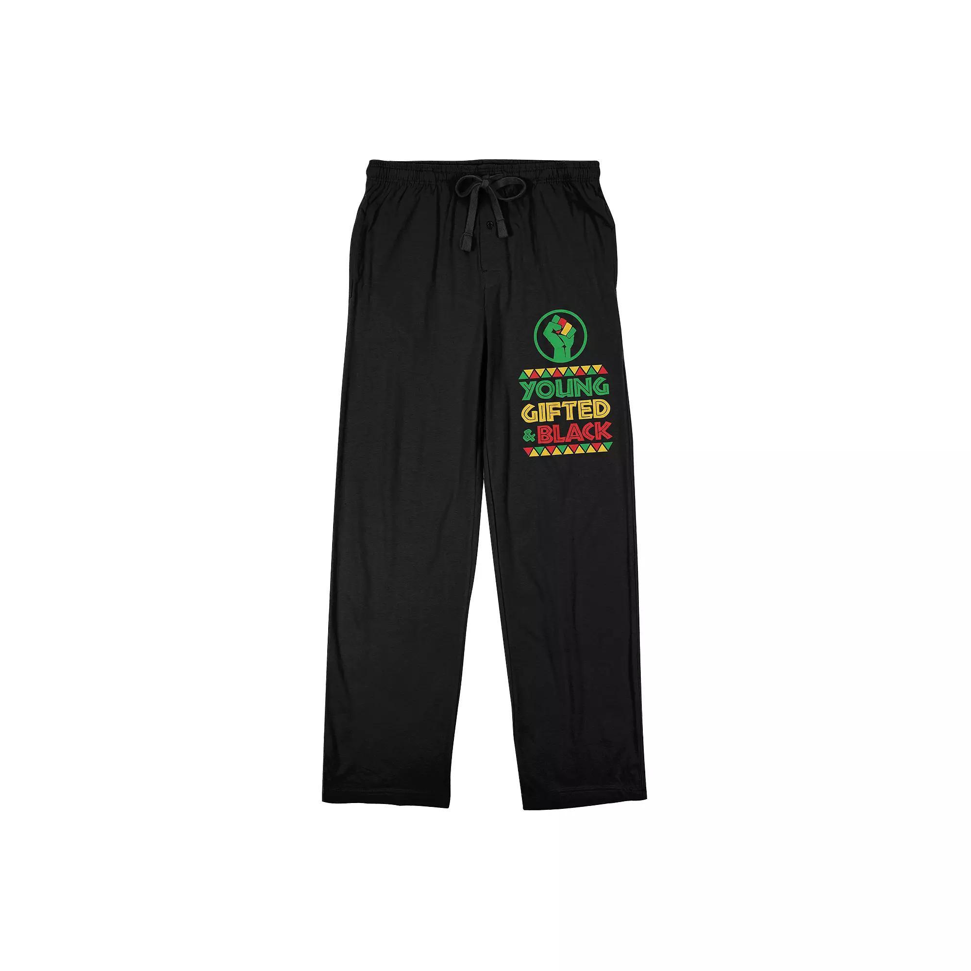 Men's Young And Gifted Pajama Pants, Size: Medium, Black Product Image