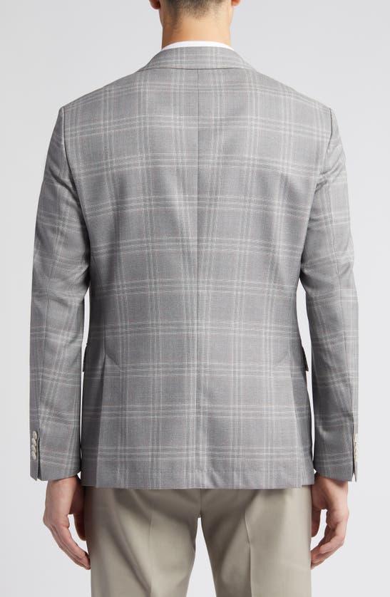 HUGO BOSS Boss Hutson Plaid Virgin Wool Sport Coat In Grey Plaid Product Image