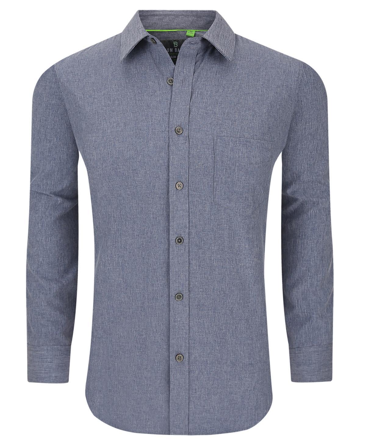 Tom Baine Mens Slim Fit Performance Long Sleeve Solid Button Down Dress Shirt Product Image