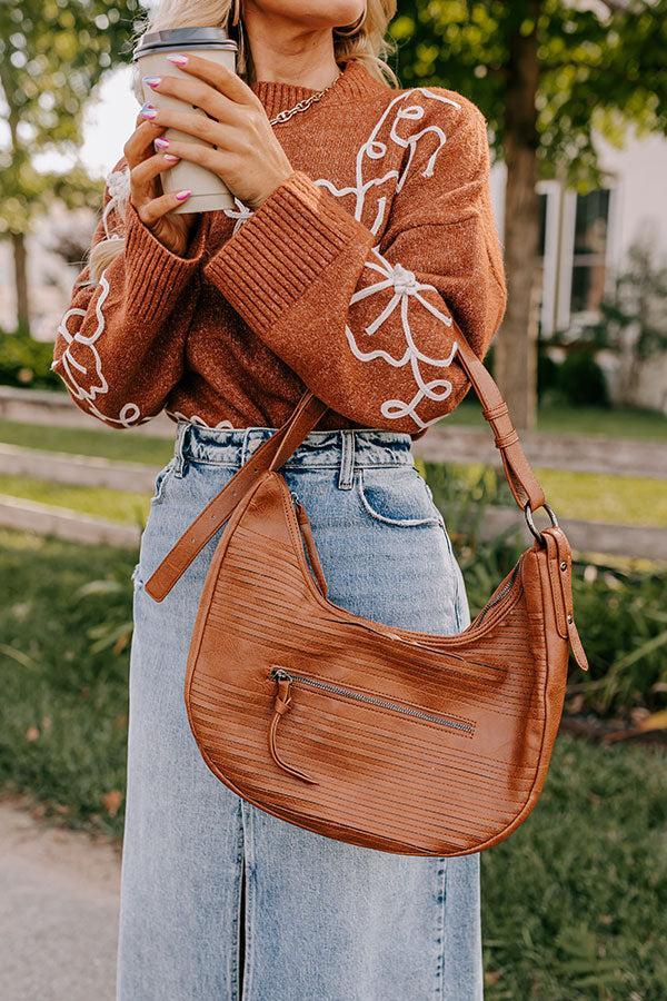 Block Party Ready Faux Leather Purse in Brown Product Image