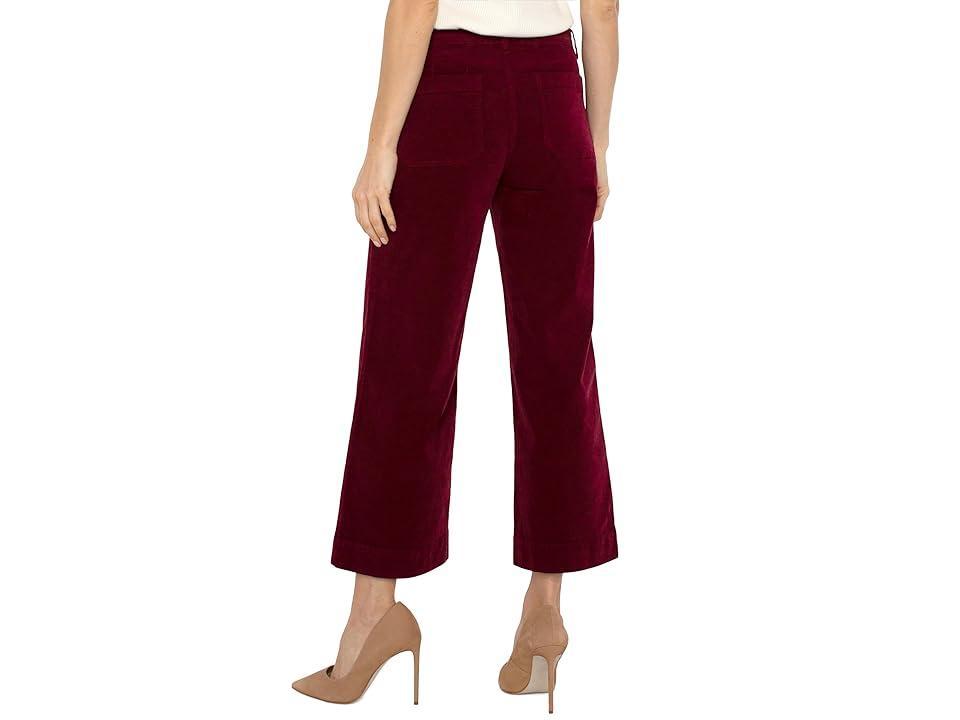 Liverpool Los Angeles Wide Leg Crop with Patch Pockets Mid Rise Stretch Corduroy in Onyx (Onyx) Women's Jeans Product Image