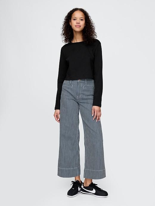 High Rise Stride Wide-Leg Ankle Jeans Product Image