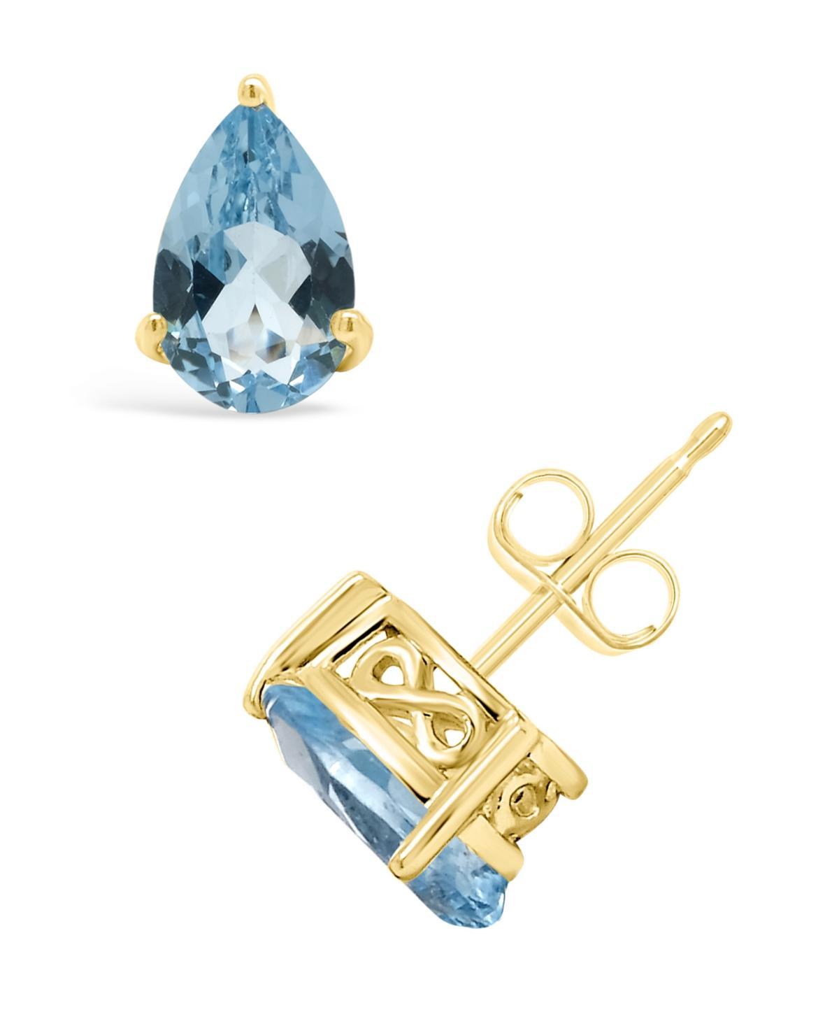 Alyson Layne 14k Gold Pear Cut Sky Blue Topaz Stud Earrings, Women's Product Image