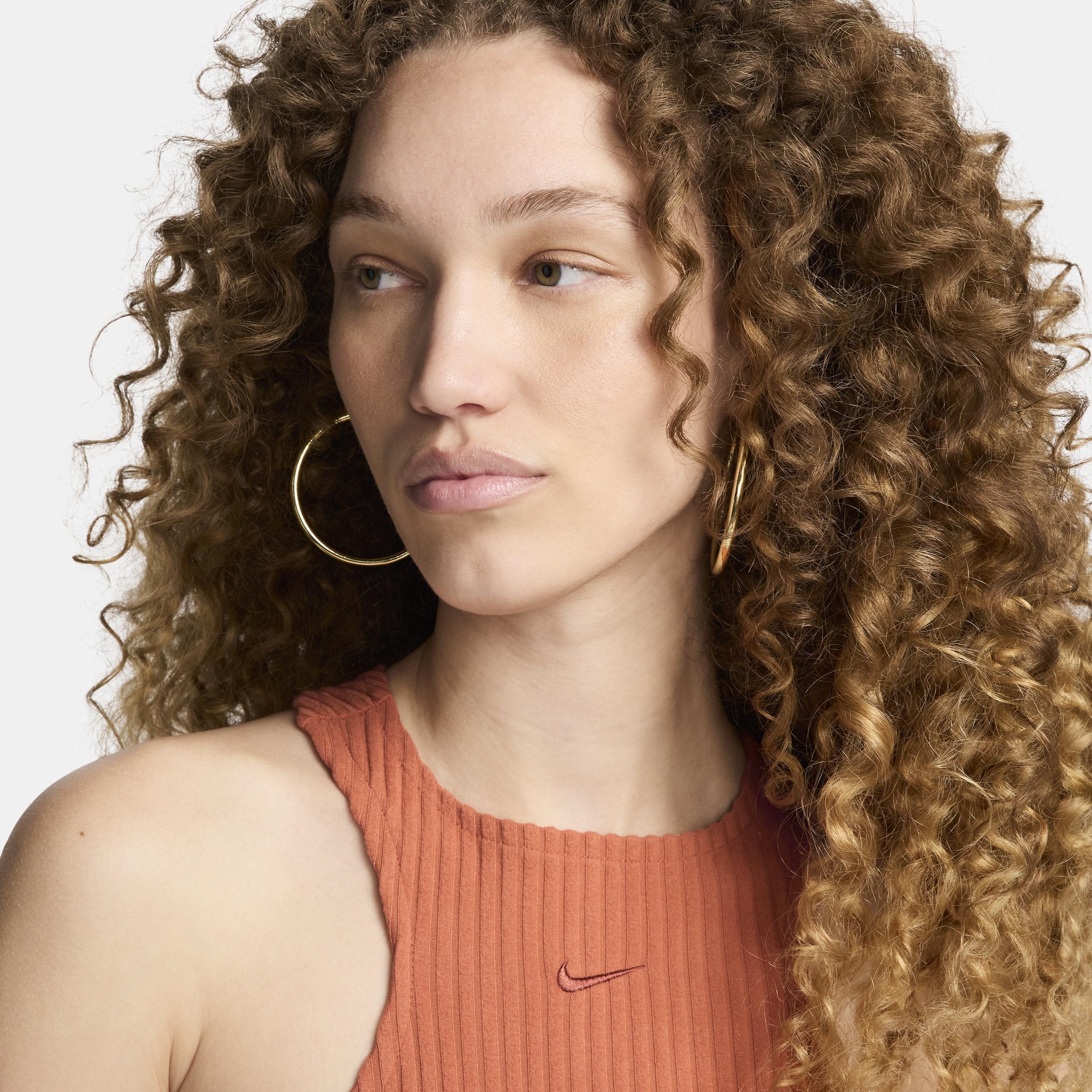 Nike Womens Nike Chill Knit Rib Dress - Womens Black/Black Product Image