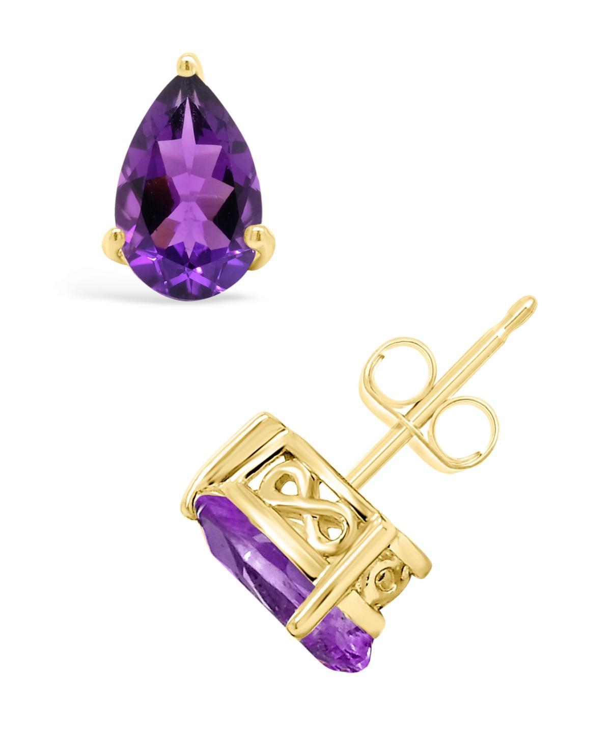 Alyson Layne 14k Gold Pear Cut Amethyst Stud Earrings, Women's, 14k White Gold Product Image