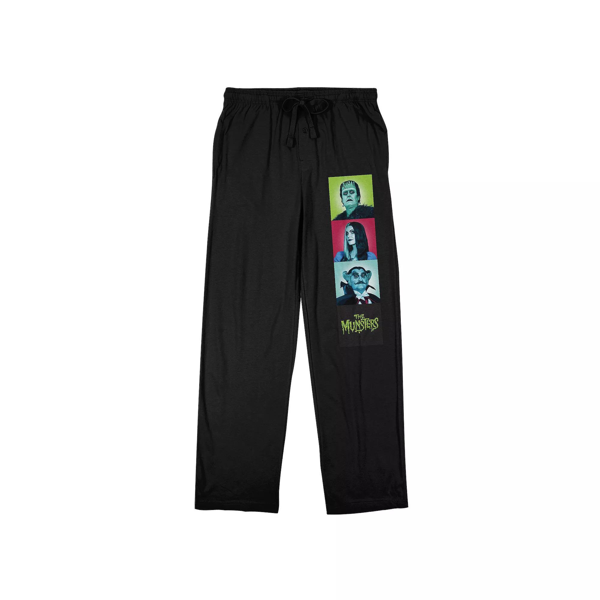 Men's The Munster's Family Sleep Pants, Size: XXL, Black Product Image
