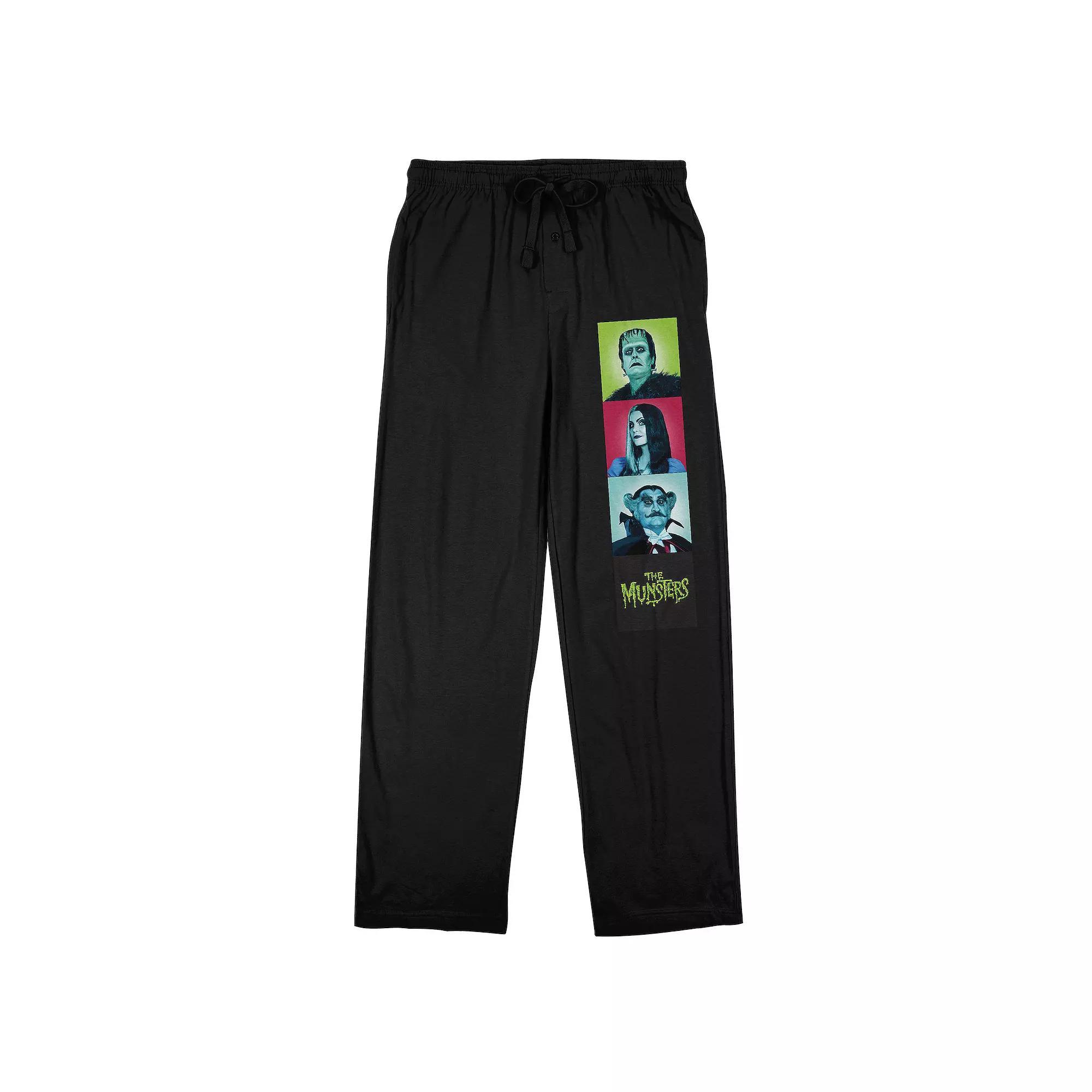 Men's The Munster's Family Sleep Pants, Size: XXL, Black Product Image