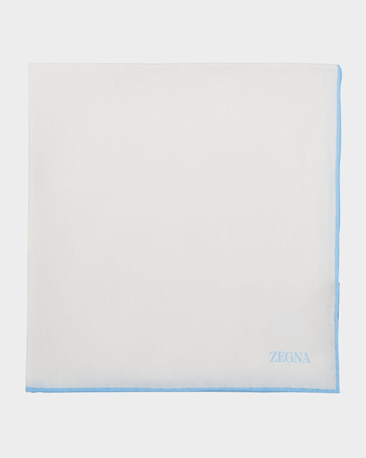 Mens Silk Pocket Square with Tipping Product Image