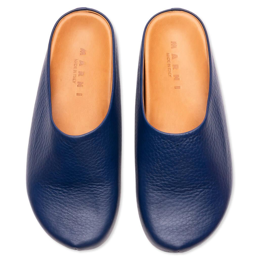 Leather Fussbett Sabot - Dusty Blue Male Product Image