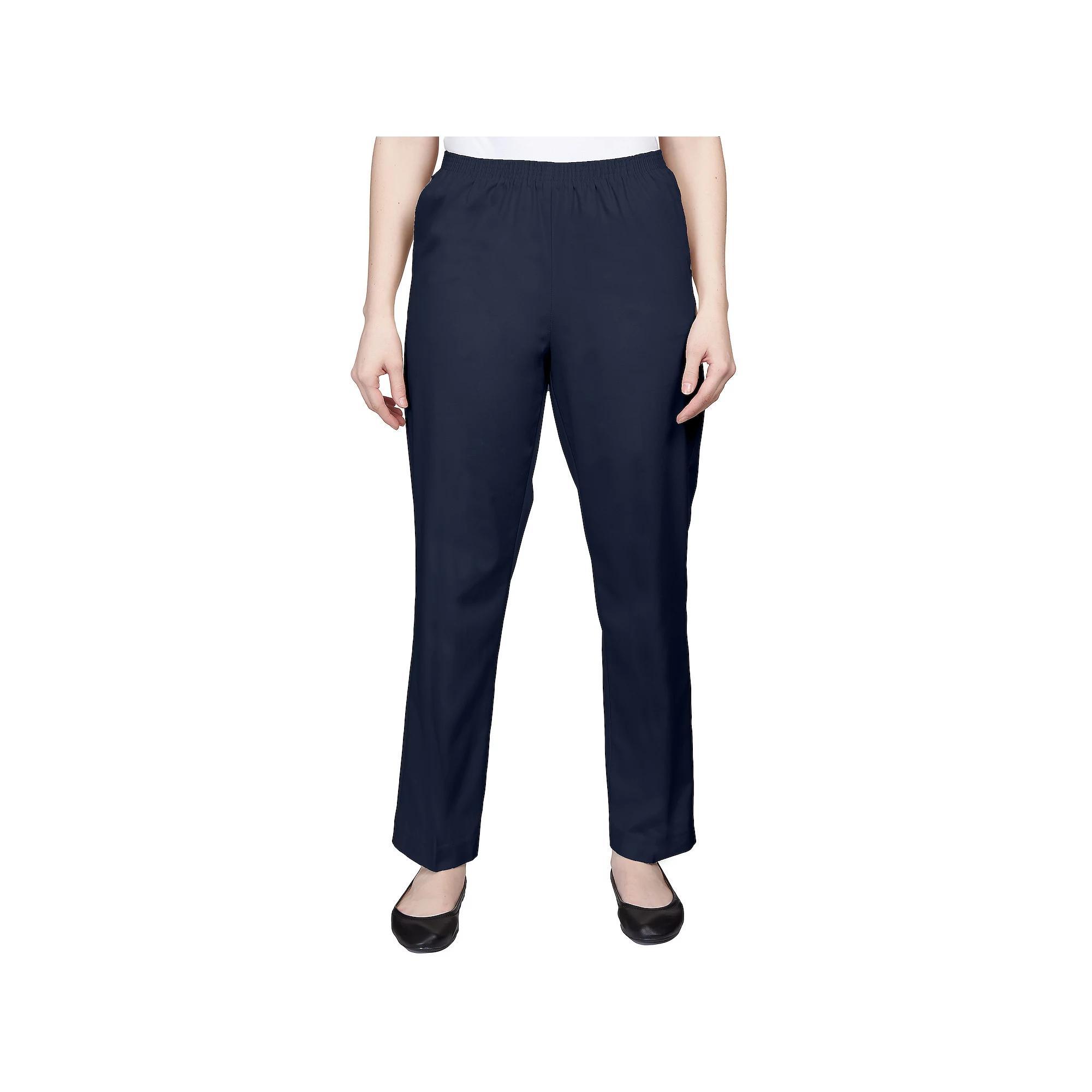 Women's Alfred Dunner Classics Twill Proportioned Pants, Size: 10, Brown Product Image