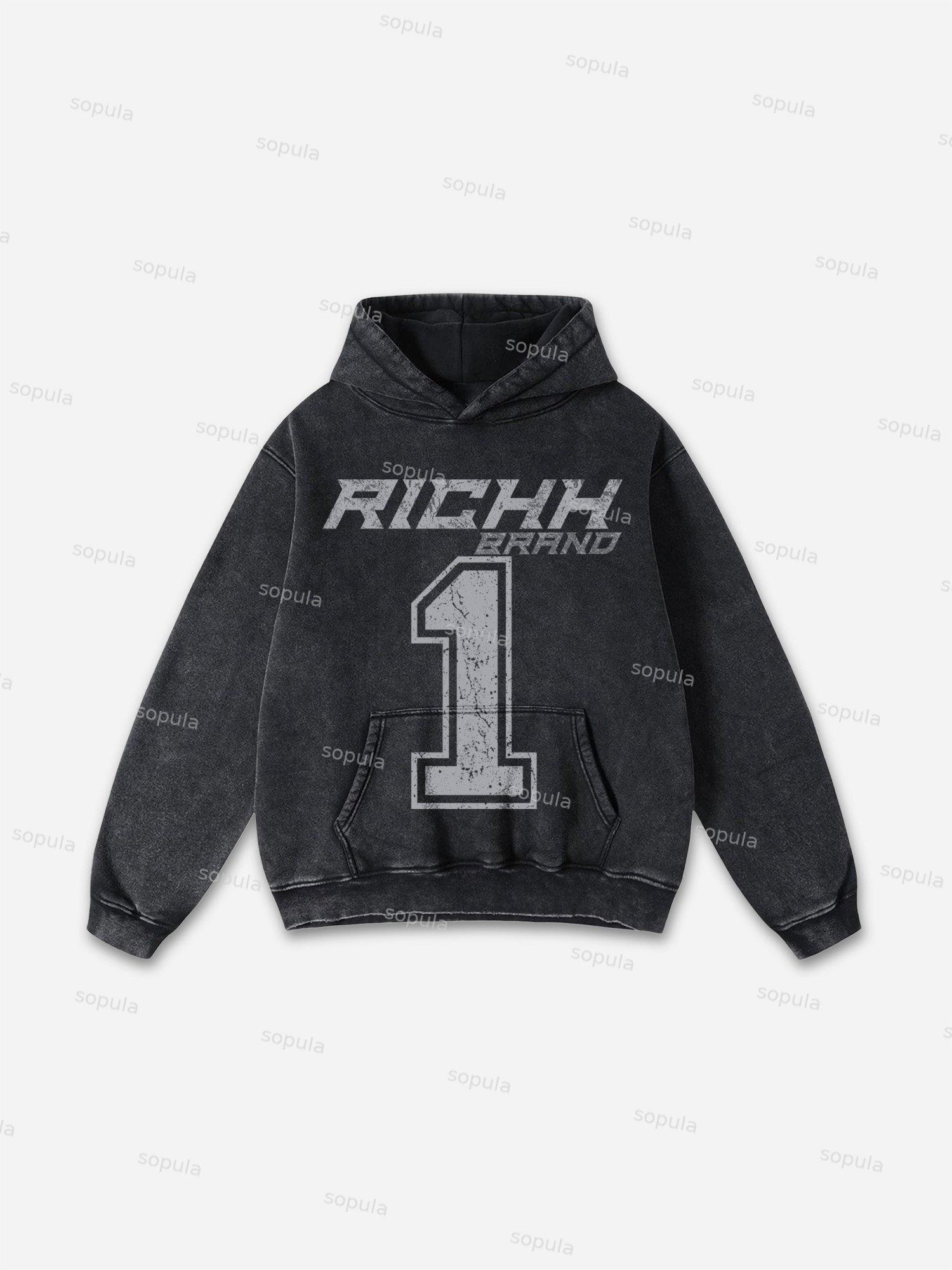 Vintage Angels Descend Graphic Acid Washed Oversized Hoodie Product Image