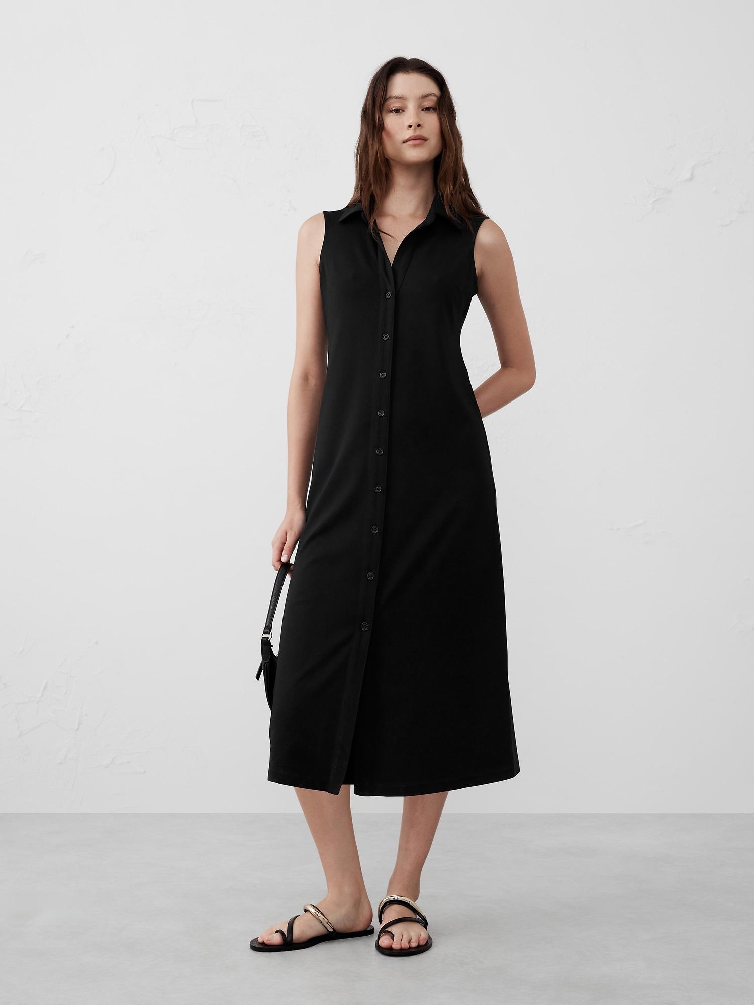 Button-Down Knit Shirtdress Product Image
