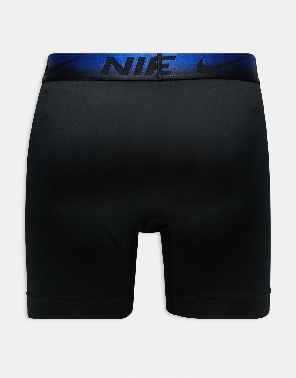 Nike Essential Microfiber 3 pack boxer briefs with colored waistband in red/gold/blue Product Image