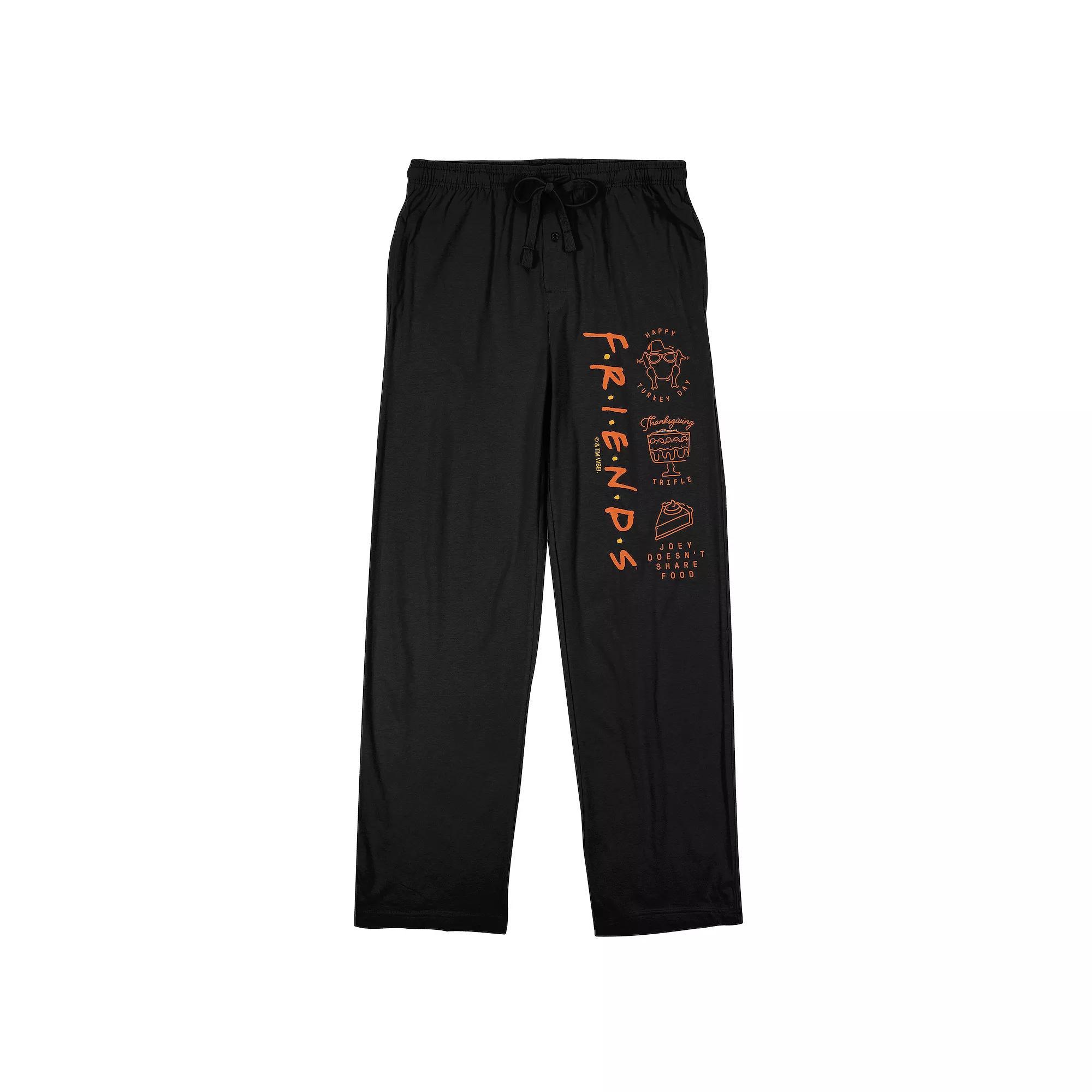 Men's Friends TV Orange Pajama Pants, Size: Medium, Black Product Image