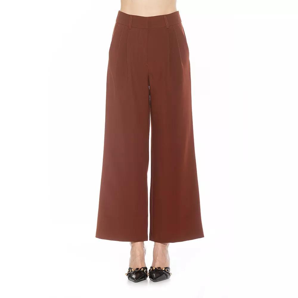 Women's ALEXIA ADMOR Elodie Belted Front Zip Wide Leg Pant, Size: 12, Black Product Image