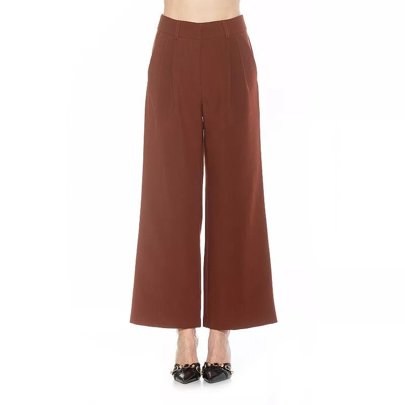 Women's ALEXIA ADMOR Elodie Belted Front Zip Wide Leg Pant, Size: 12, Black Product Image