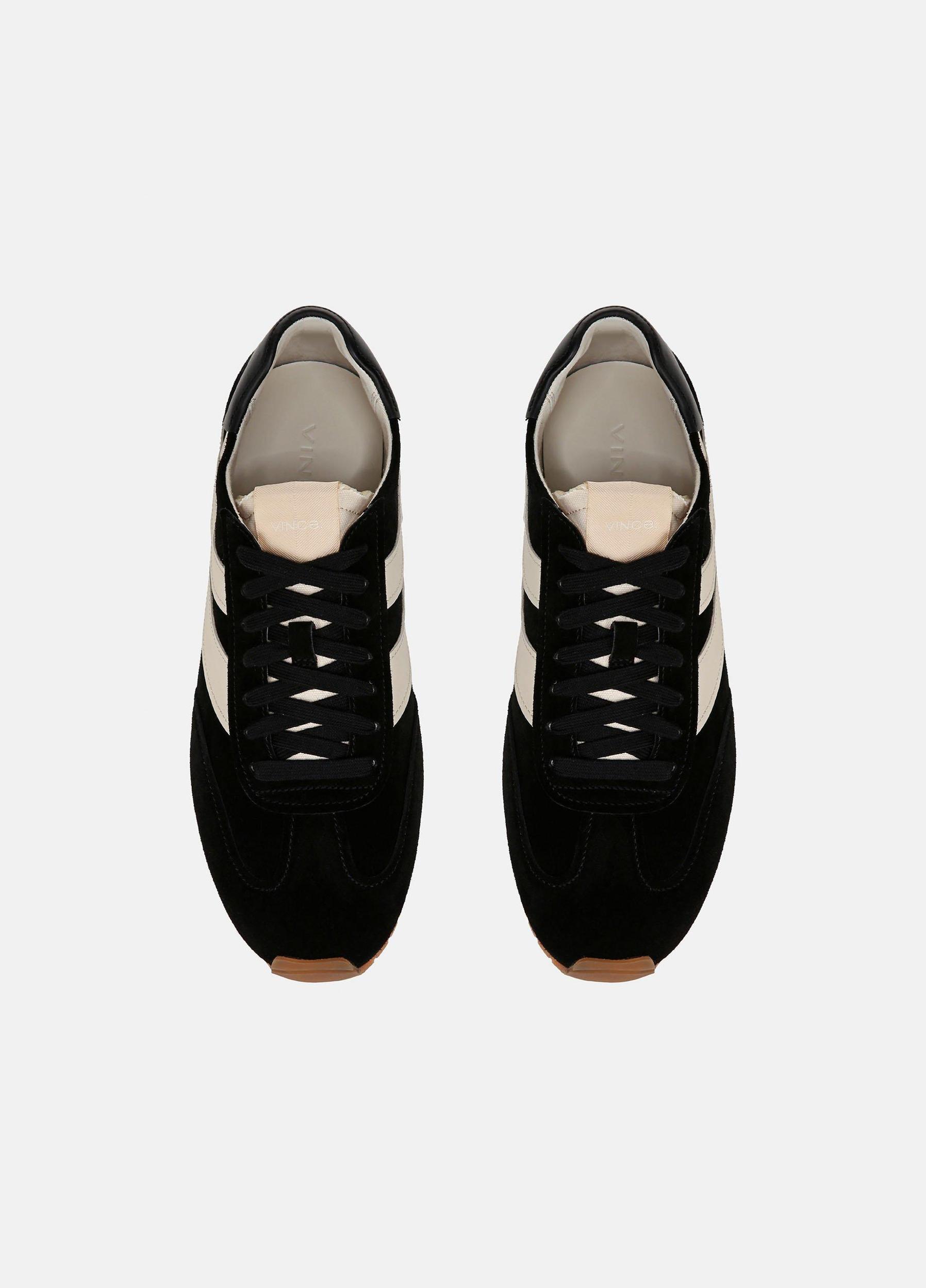Mens Oasis Suede And Leather Runner Sneaker, Black, Size 9 Vince Product Image