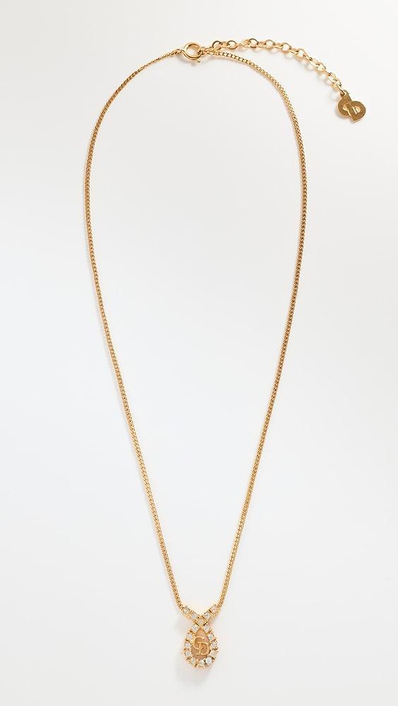 What Goes Around Comes Around Dior Gold Crystal CD Necklace | Shopbop Product Image