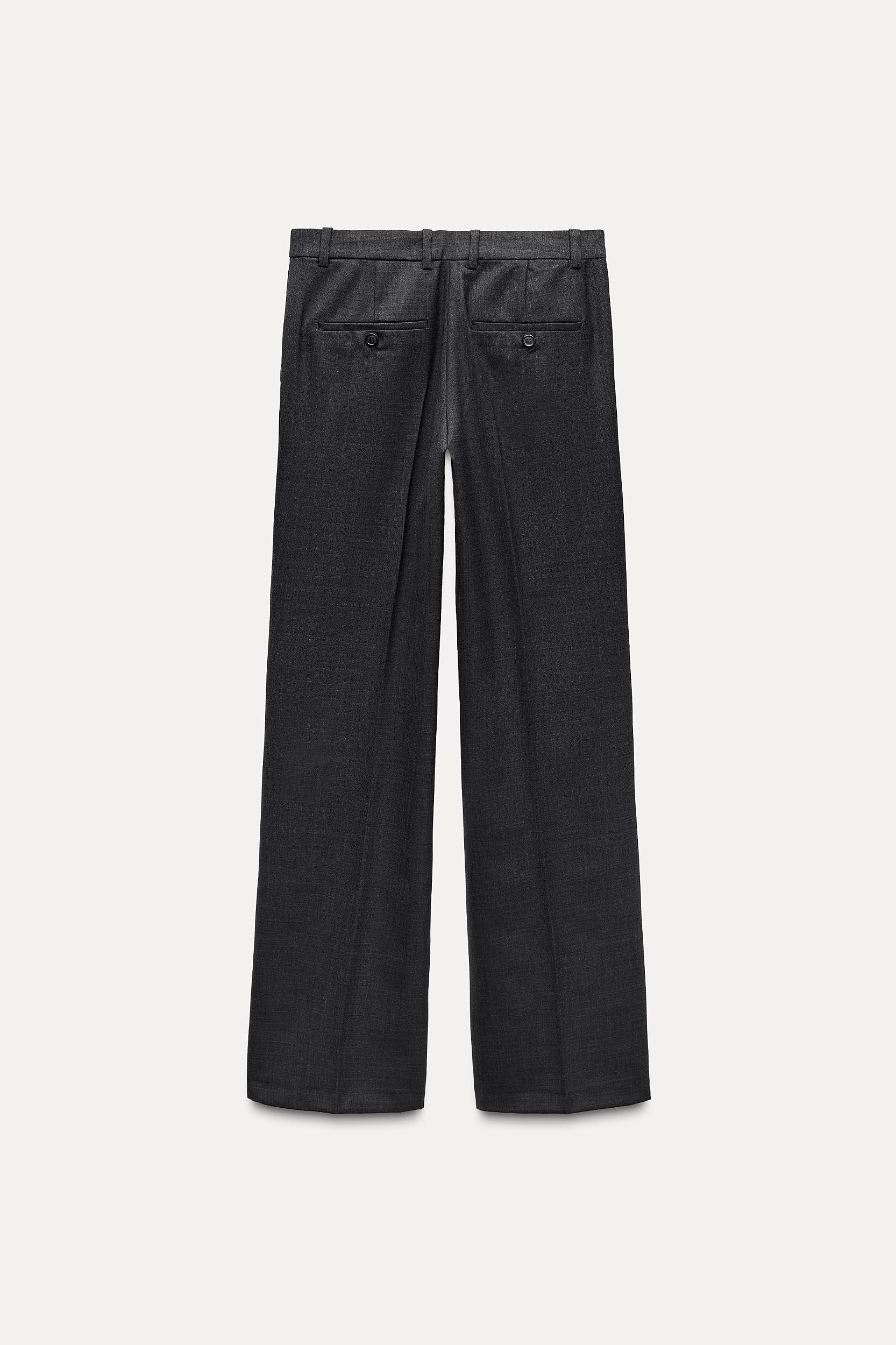 WOOL BLEND STRAIGHT LEG PANTS ZW COLLECTION Product Image