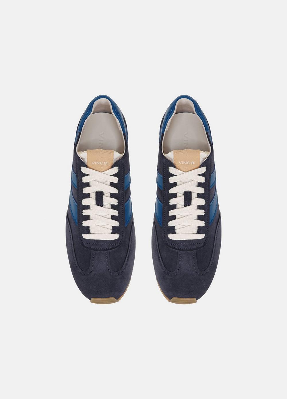 Mens Oasis Suede & Leather Runner Sneaker, Evergreen/pebble White, Size 9 Vince Product Image