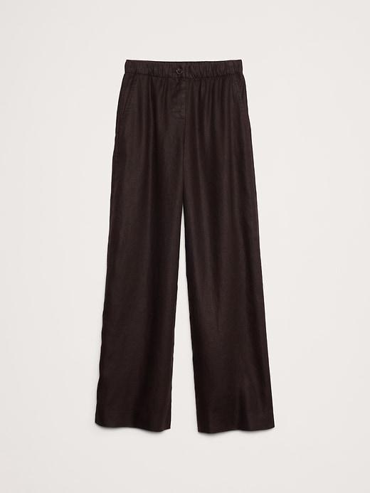 High-Rise Wide-Leg Linen Pull-On Pant Product Image