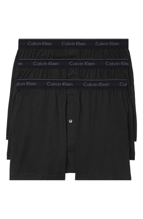 Men's Calvin Klein 3-pack Cotton Classics Woven Boxers, Size: Small, Black Patterned Product Image