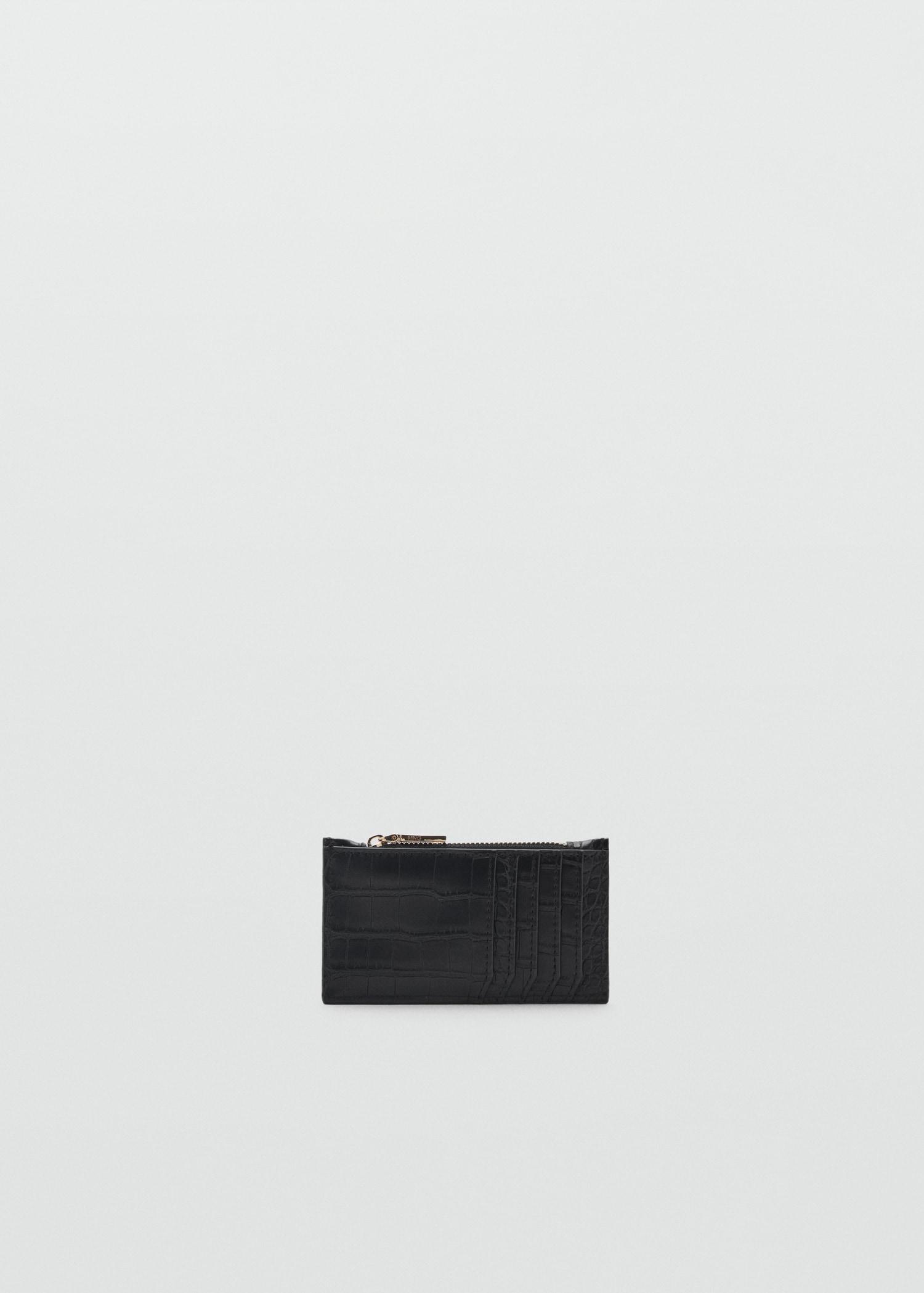 Coco leather effect card holder - Women | MANGO USA Product Image