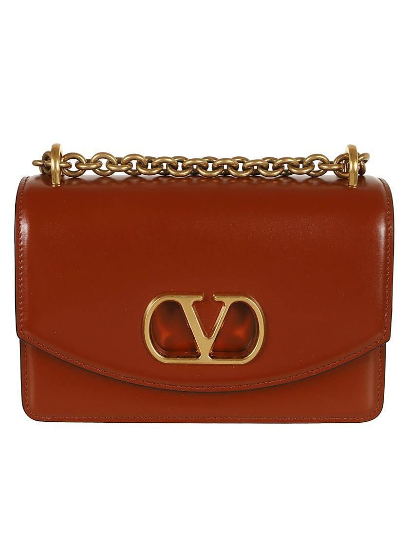 VALENTINO GARAVANI Valentino Red Calfskin Small Vain Shoulder Bag Product Image