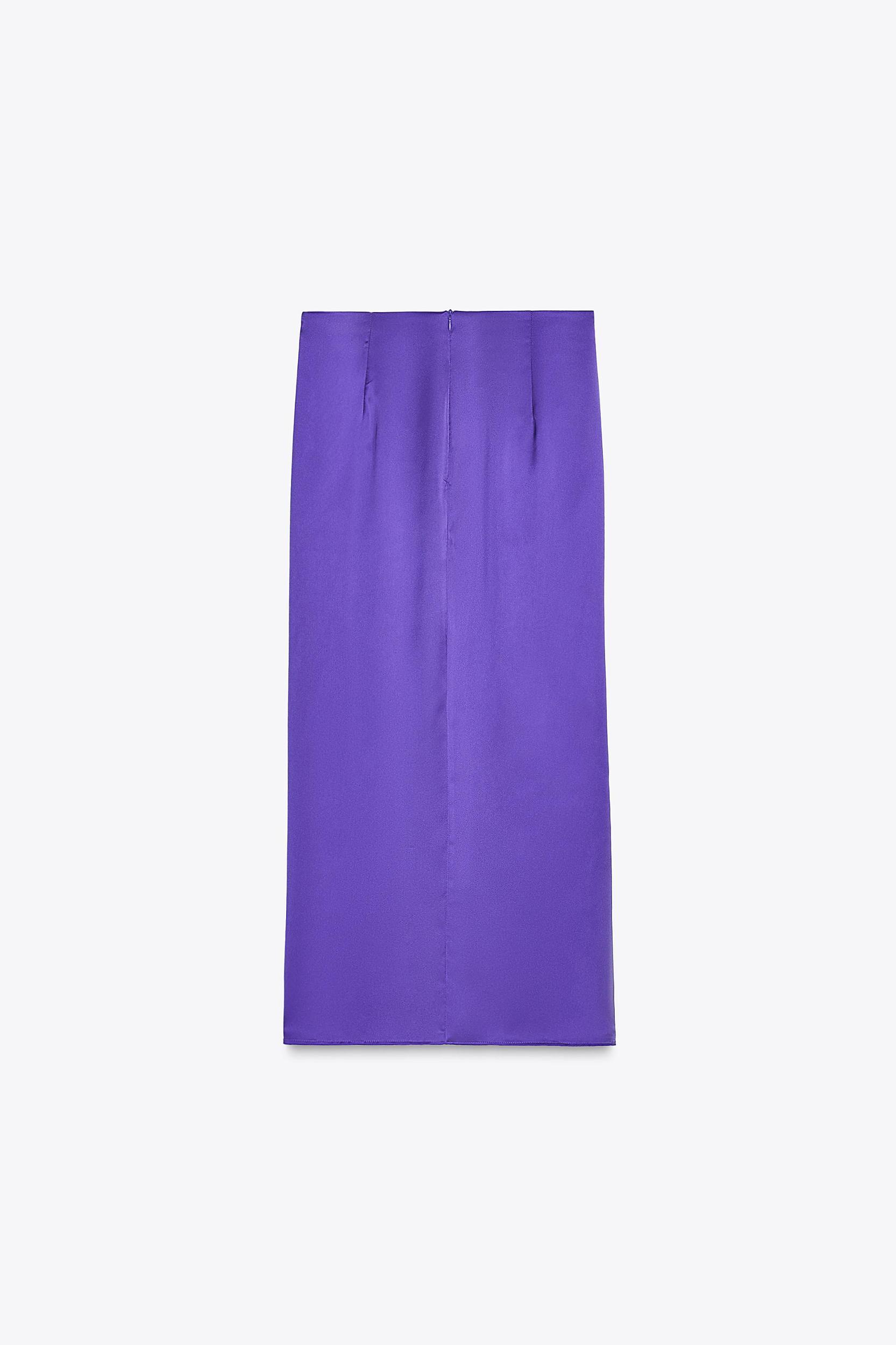KNOTTED SATIN EFFECT MIDI SKIRT Product Image