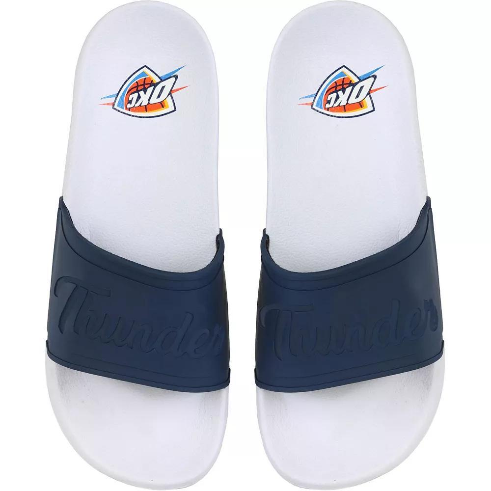 Women's FOCO Oklahoma City Thunder Script Wordmark Slide Sandals, Size: 7-8, White Product Image