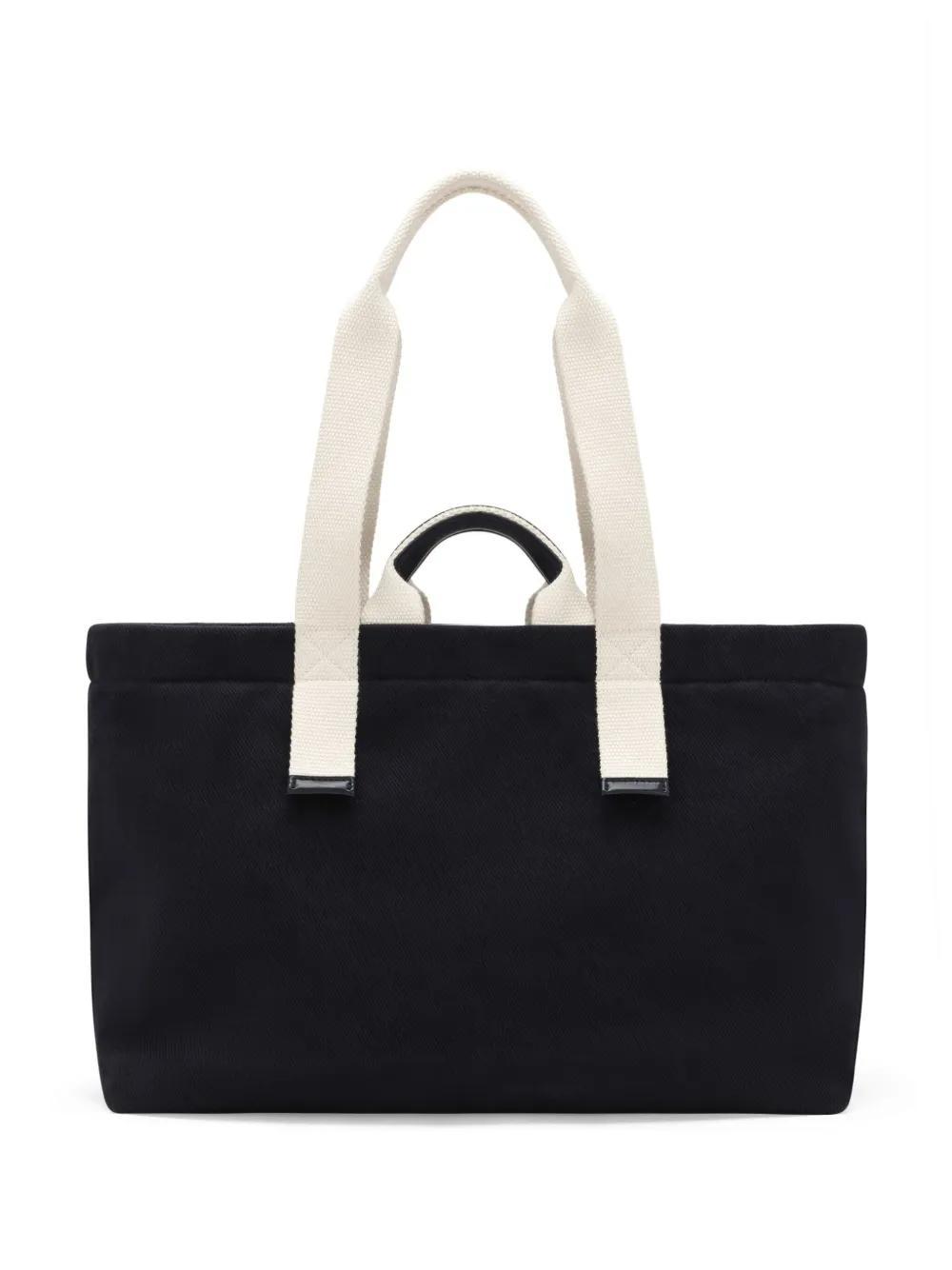 logo-print canvas shoulder bag Product Image