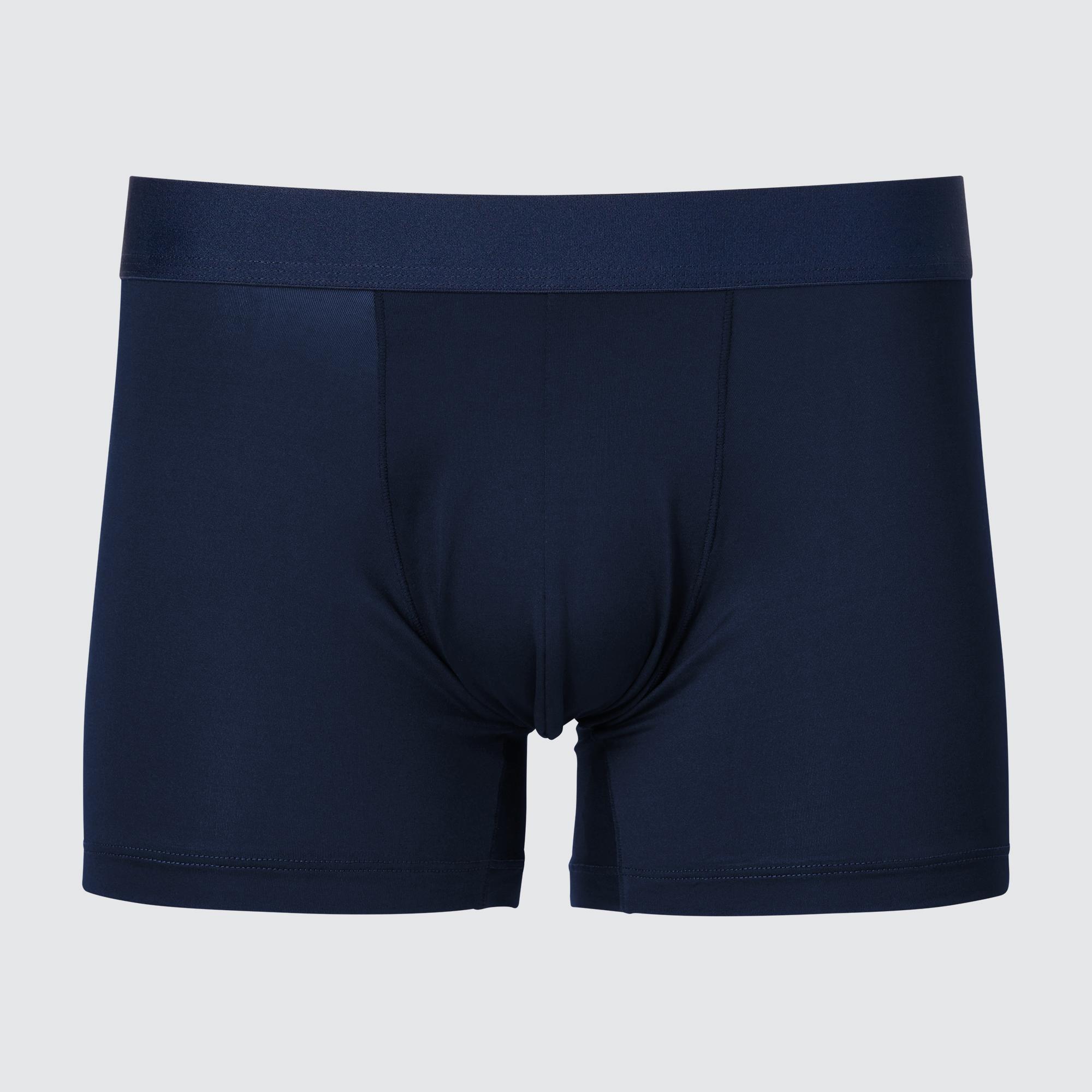 Mens Cotton Low Rise Boxer Briefs with Odor Control Navy 3XL UNIQLO US Product Image