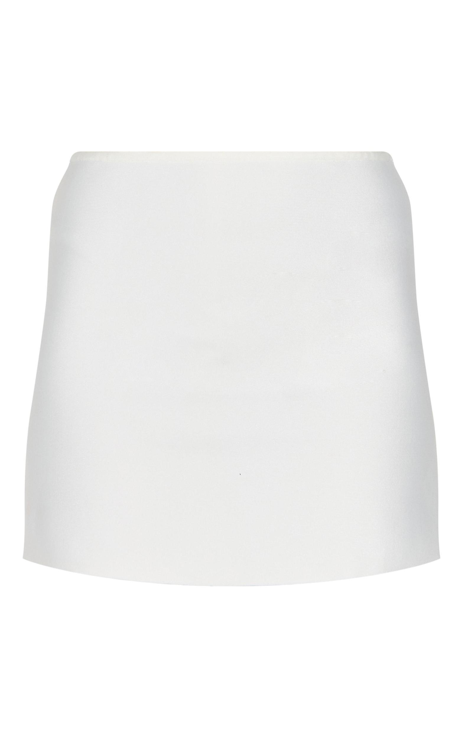 Cream Knitted Tailored Mini Skirt Product Image