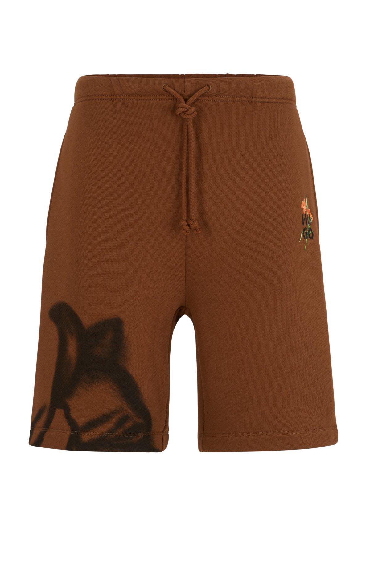 Relaxed-fit shorts with floral artwork Product Image