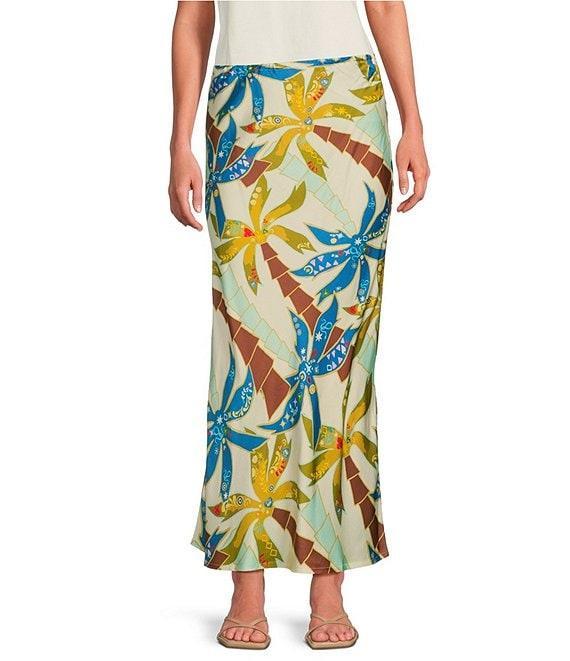 Never Fully Dressed Dorris Tropical Palm Print Pull-On Maxi Skirt Product Image